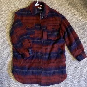 TOPSHOP flannel coat oversized S